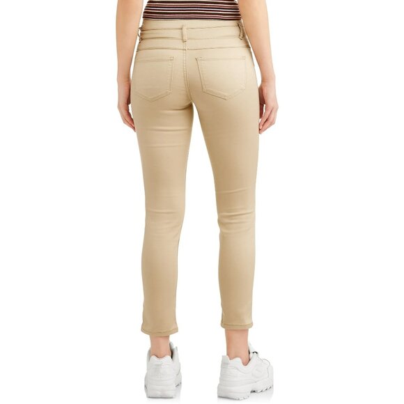 No Boundaries Juniors Triple Stack Skinny Jeans, Khaki, 5 - Picture 2 of 4